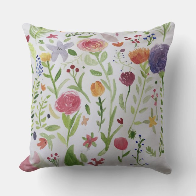 Coussin avec joli design floral (Recto)