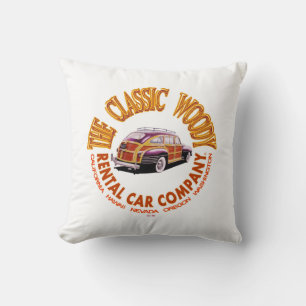Coussin avec la Classic Woody Rental Car Co. Ver 3