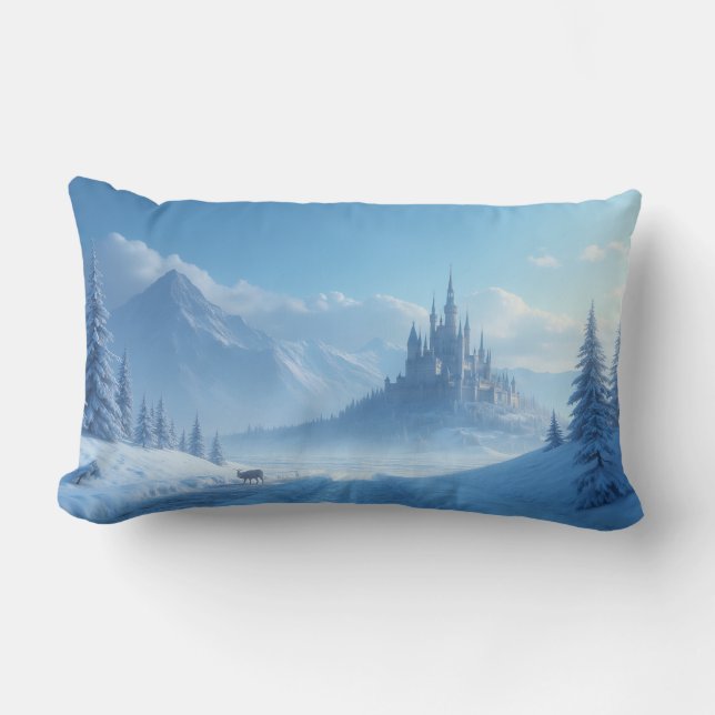 coussin avec un paysage fantastique - hiver émouva (Recto)