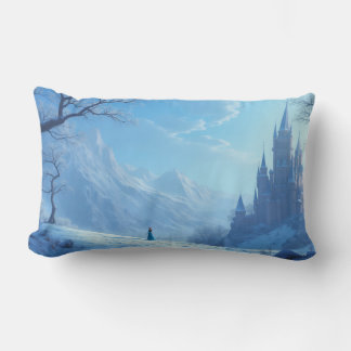 coussin avec un paysage fantastique - hiver émouva