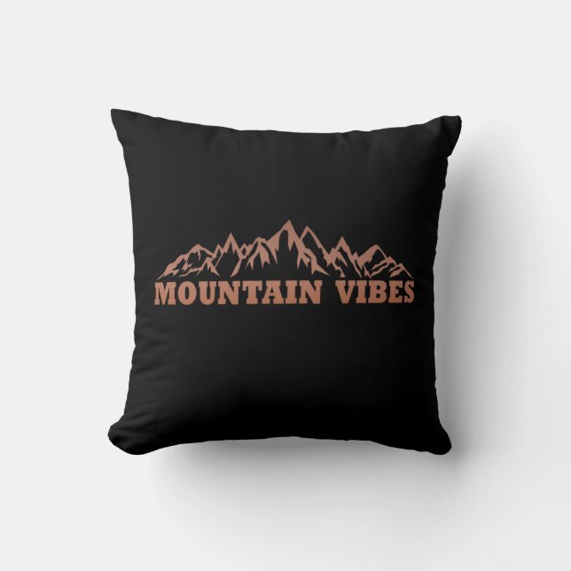 Coussin Aventure d'ambiance montagne extérieure (Recto)