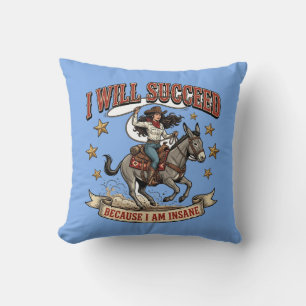Coussin Aventure de rodéo de cowgirl intrépide