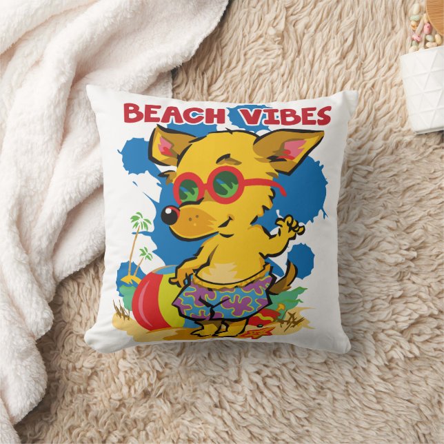 Coussin Aventures balnéaires : Plage d'été pour enfants (Couverture)