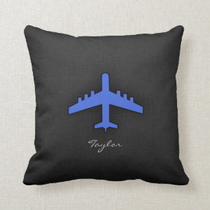 Coussin Avion bleu royal