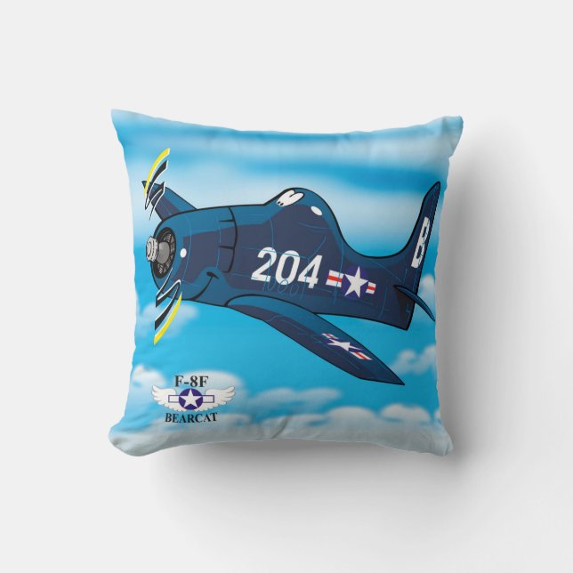 Coussin Avion de dessin animé F-8F (Recto)