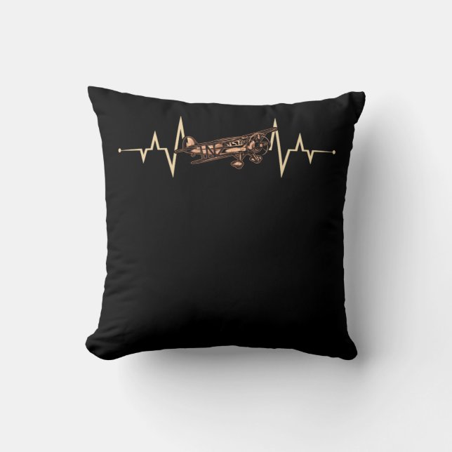Coussin Avion, pilote de battement de coeur, vol du modèle (Recto)