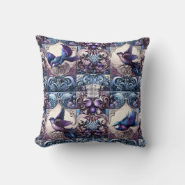 Coussin Avion victorien : Un jardin de tuiles violettes