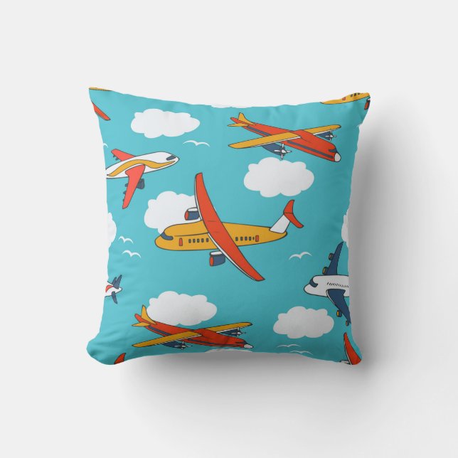 Coussin Avions et nuages, arrière-groupe sans soudure pour (Recto)