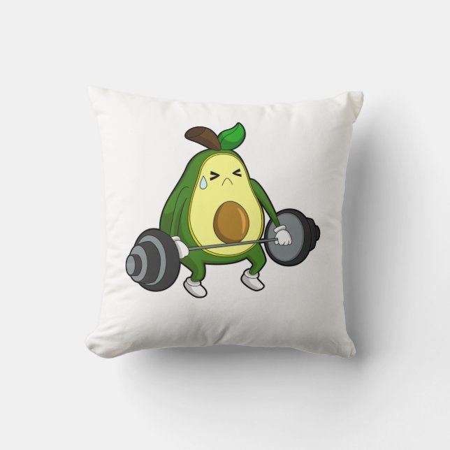 Coussin Avocado at Fitness with Barbell (Recto)