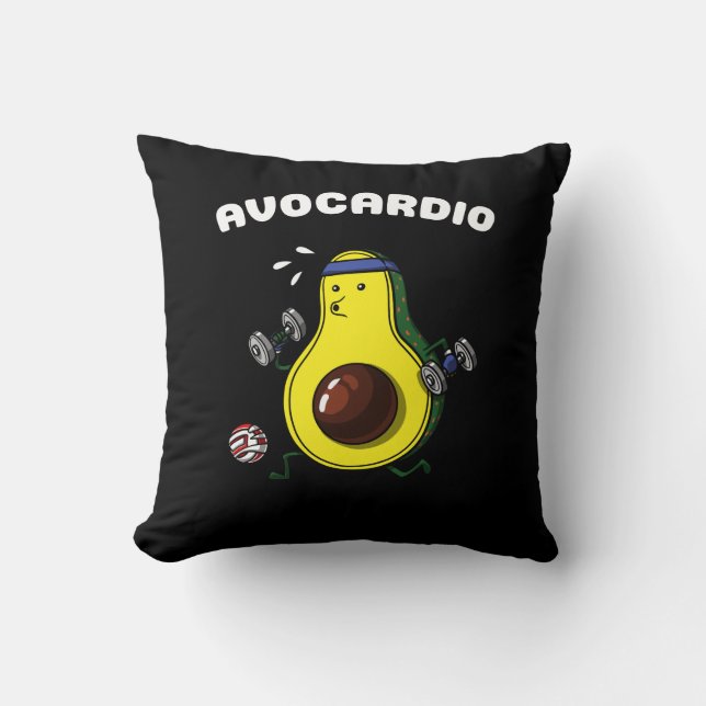 Coussin Avocado Vegan Fitness Cardio Exercice (Recto)