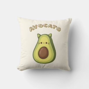 Coussin AVOCATO - Drôle mignon Chat & Amateurs d'Avocado C
