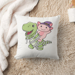 Coussin Axolotl Halloween heureux T-rex costume maman