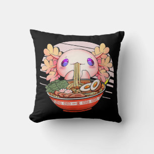 Coussin Axolotl Ramen nouilles Japonais Kawaii Anime Otaku