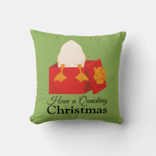 Coussin Ayez un canard de Noël mignon dans la boîte rouge