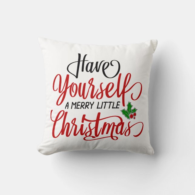 Coussin Ayez un joyeux petit Noël (Recto)
