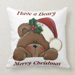 Coussin Ayez un plaid d'oreiller de Joyeux Noël de Beary