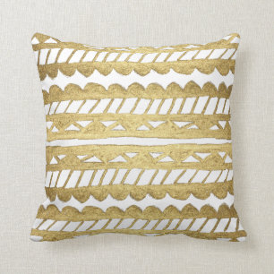 Coussin Aztèque moderne de faux de peinture chic original