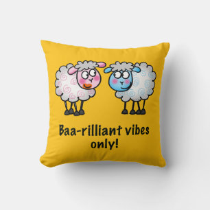 Coussin Baa-rilliant - Paire de moutons de dessin animé m