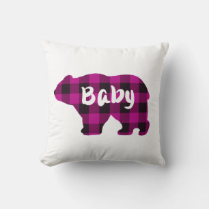 Coussin Baby Bear Pink et Black Country plaid