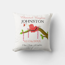 Coussin Baby Bird Baby Faire-part de naissance