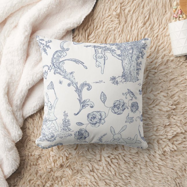 Coussin Baby Blue Toile Bunny Lapin aire de jeu (Couverture)