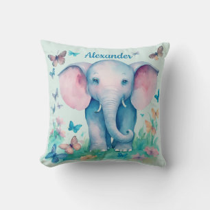 Coussin Baby Elephant Blue Personnalisé
