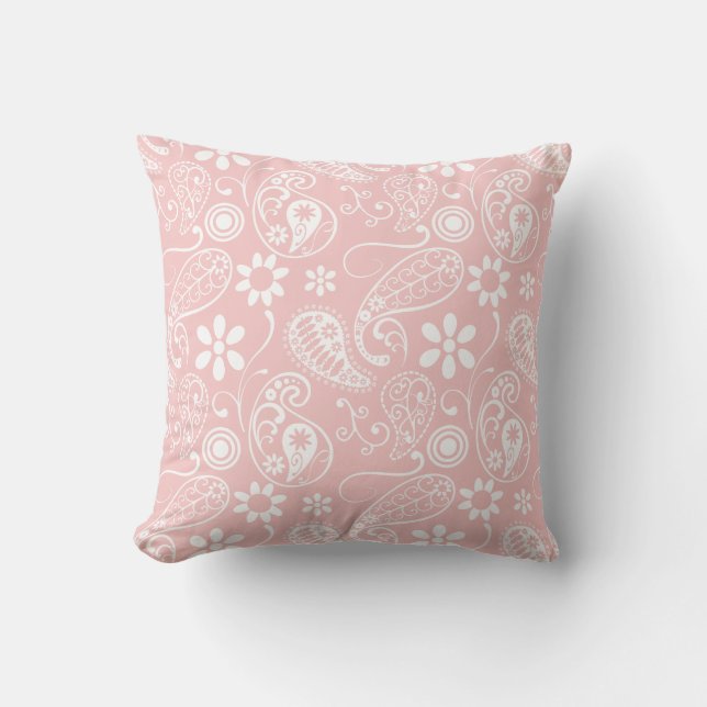 Coussin Baby Pink Paisley (Recto)