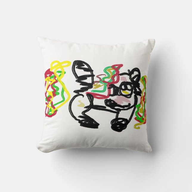 Coussin Baby Raccoon Automne (Recto)