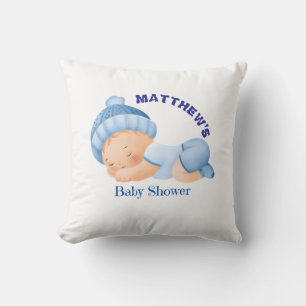 Coussin Baby shower bleu, Bébé Garçon Douche