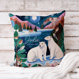 Coussin Baby shower d'hiver de l'ours polaire