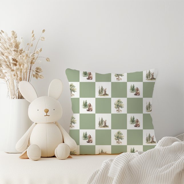 Coussin Baby Shower Thème Animaux de la Forêt et des Bois (Créateur téléchargé)