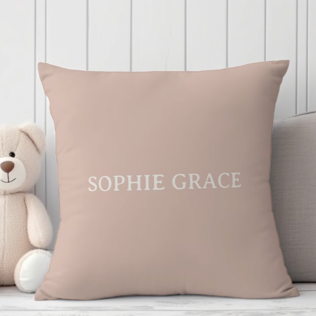 Coussin Baby-Shower Typographie en grès rose (Créateur téléchargé)