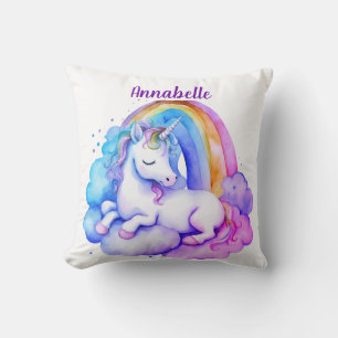 Coussin Baby Unicorn Girls Personnalisé