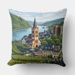 Coussin Bacharach Vintage Travel Art