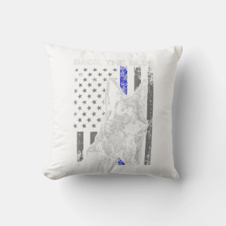 Coussin back blue thin blue line flag k-9 german shepherd