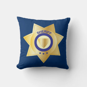 Coussin Badge d'étoile d'or Sheriff