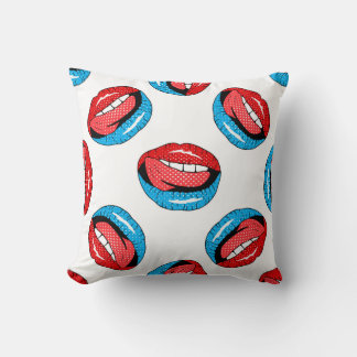 Coussin Badges de patchs de dessin : Retro Pop