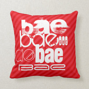Coussin Bae ; Bandes rouges écarlates
