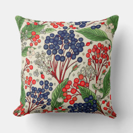 Coussin Baies bleues et rouges japonaises à double face