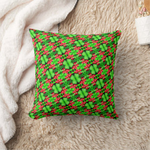 Coussin Baies rouges avec motif de gouttes de pluie de la 