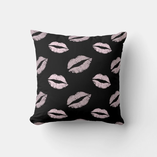 Coussin Baisers Rose Argenté (Recto)