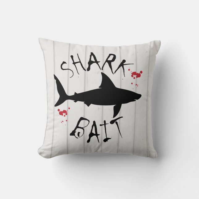 Coussin Bait de requin Grande attaque de requin blanc drôl (Recto)