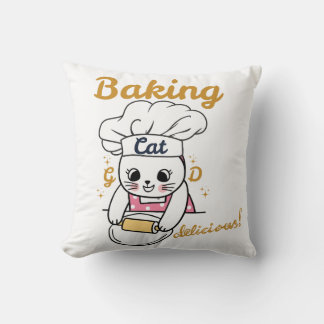 Coussin Baking Cat DELICIEUX Bon Design - Cute Cat Baking