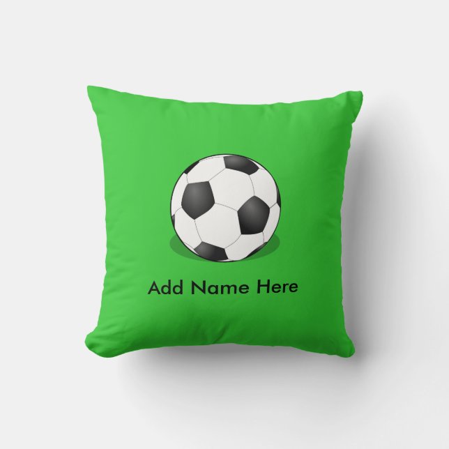 Coussin Bal De Football Sur Arrière - plan Vert (Recto)