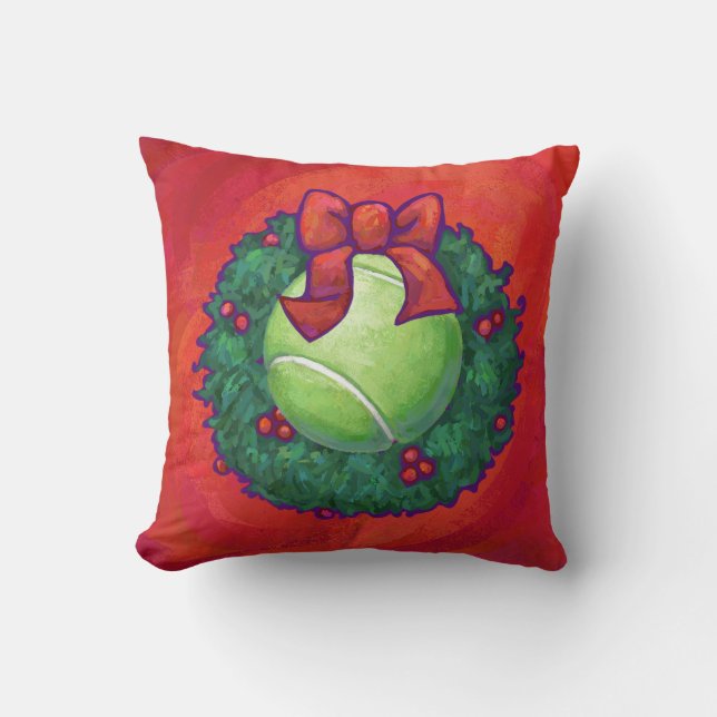 Coussin Bal de tennis en couronne rouge (Recto)