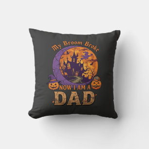 Coussin Balai Papa Cassé Halloween Maison Hantée Moustache