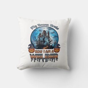 Coussin Balai Soudure Cassée Sorcière Usine Citrouilles Ha