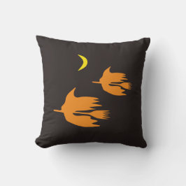 Coussin Balai volant de nuit - motif seamless Halloween