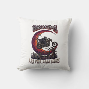 Coussin Balais Amateurs Grim Reaper Moto Halloween R