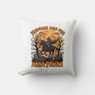 Coussin Balais Sont Des Amateurs Halloween Sorcière Cheval